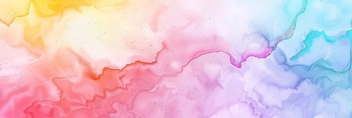 Poster - A vibrant watercolor painting featuring a variety of colors in fluid brush strokes on a plain white background