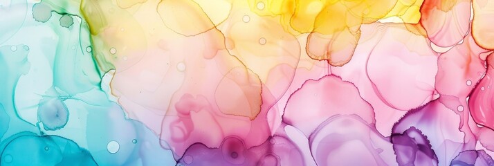 Aufkleber - A detailed view of a vibrant watercolor painting, showcasing a variety of bold colors and intricate brushwork