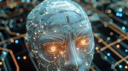 Leinwandbilder - The evolution and potential of artificial intelligence (AI) technology. Highlight key concepts such as machine learning, neural network, and deep learning in visually striking manner. Generative AI.