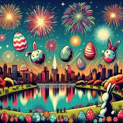 Wall Mural - Easter dawn easter funny animal