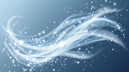 Wall Mural - Isolated realistic snow storm trail png with cold wind snow swirl modern air effect. White winter frost wave flow png with abstract air stream motion with sparkle.