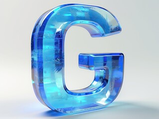 G blue letter transparent visualization