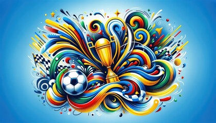  An abstract image of the UEFA European Football Championship, UEFA Euro 2024