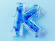 © MADGALLERY - blue letter K isometric view, transparent visualization