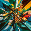 An abstract masterpiece featuring a kaleidoscope of vibrant colors swirling and intertwining.