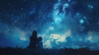 © Santy Hong - A mother and her child stargazing together, marveling at the beauty of the night sky and sharing dreams.