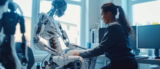 Poster - Engineers and Scientists design a wearable exosuit to assist disabled people in Robotics Development Laboratory.