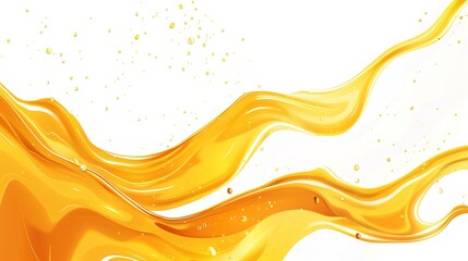 Poster - Elegant flow of golden waves of liquid - a beautiful abstract image of liquid movement