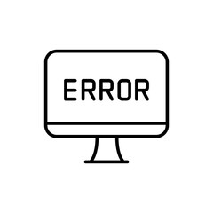 Poster - Error device outline icons, minimalist vector illustration ,simple transparent graphic element .Isolated on white background