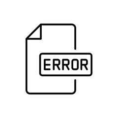 Poster - Error document outline icons, minimalist vector illustration ,simple transparent graphic element .Isolated on white background
