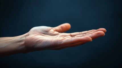 Wall Mural - A close up of a hand with an open palm, AI