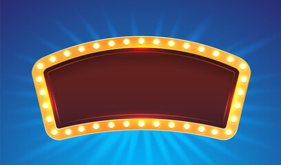 Wall Mural - Light frame label, event bar casino, show signboard. Vector illustration