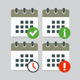 Fototapeta  - Icon calendar - message check, info, error, clock