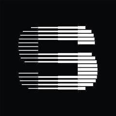 Poster - letter s logo with abstract line pattern