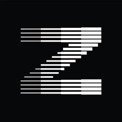 Aufkleber - Letter Z Logo with Abstract Line Pattern