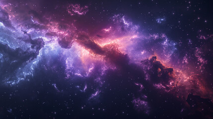Wall Mural - a starry sky with a bright orange cloud in the middle