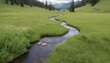 A babbling creek winding through a picturesque mea upscaled 2