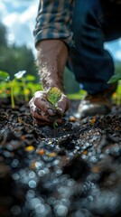 Agricultural engineer field-testing genetically modified crops for drought resistance.