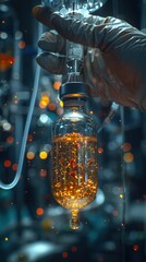 Close-up of a patient's hand receiving an intravenous infusion of a new medication.