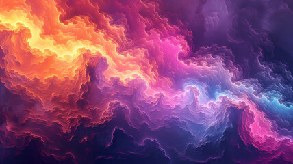 Wall Mural - a colorful galaxy with orange and blue swirls