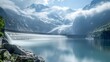Sustainable hydropower generation in the Swiss Alps to combat climate change. Concept Hydropower Generation, Sustainable Energy, Climate Change Mitigation, Swiss Alps, Renewable Resources