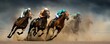 Thrilling Horse Race on a Dusty Track