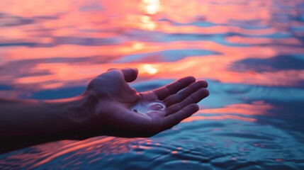 Canvas Print - A person holding a cup of water in their hand, AI