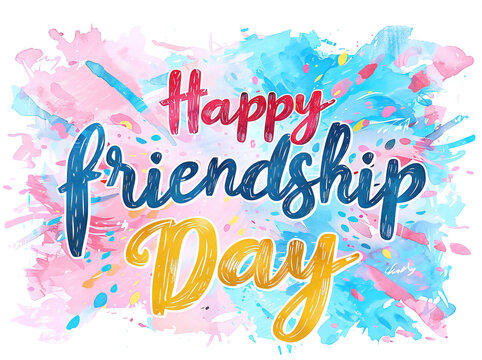 Abstract vector illustration design for a greeting card on Happy International Friendship Day, depicting a group of friends seen from the back

