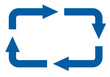 循環サークルの長方形矢印/青