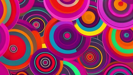 Poster - Colorful circles of various sizes creating a dynamic and lively background layout.