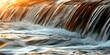 Closeup of cascading water at hydroelectric dam capturing dynamic energy flow. Concept Hydroelectric Power, Energy Flow, Water Cascading, Dynamic Shots, Close-up Details