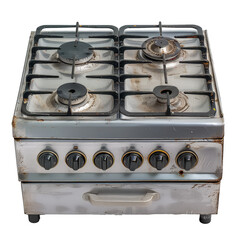 Wall Mural - A black stove top with a blue flame