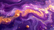 Majestic Purple and Gold Fluid Art Abstract Background