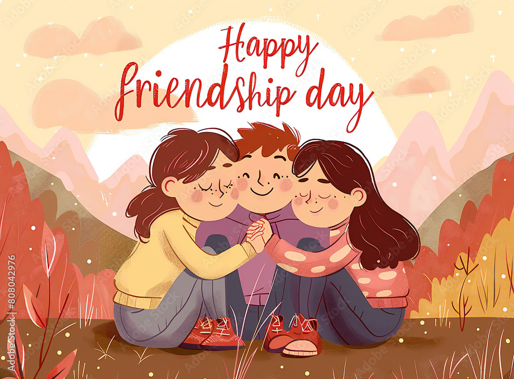 Abstract vector illustration design for a greeting card on Happy ...