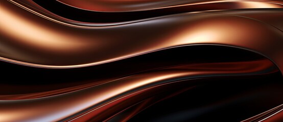 Wall Mural - A metallic wave design resembling a brown wood pattern on a black background