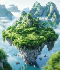 Wall Mural - The floating island of green