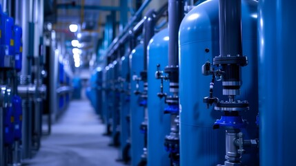 Poster - a network of advanced filtration systems standing as guardians against waterborne contaminants, their intricate mechanisms working tirelessly to ensure the purity of every drop.