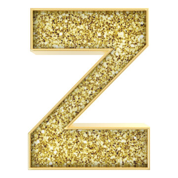 Z Font Gold 3D Render
