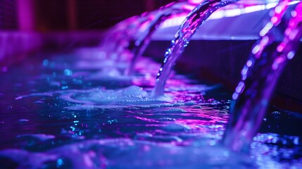 Poster - beams of ultraviolet light piercing through water, a silent but powerful force eradicating the microscopic threats lurking within.