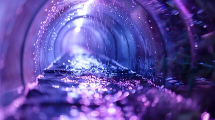 Poster - beams of ultraviolet light piercing through water, a silent but powerful force eradicating the microscopic threats lurking within.