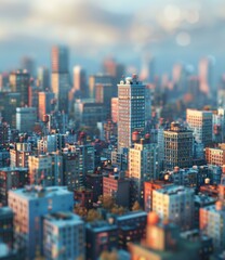  Small city model with many residential buildings