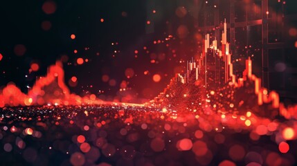 Poster - Graph showing stock market indices rising or falling, market performance