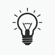 © umut hasanoglu - Light bulb icon idea creativity solution concept simple black and white logo design