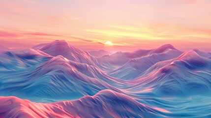 Wall Mural - Dreamy sunset over the mountains