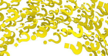 Poster - Colored question marks background. 3D Rendering..