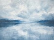 Tranquil lake reflecting a tapestry of clouds, from fluffy whites to stormy grays, capturing nature's mood 