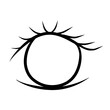 continuous line drawing of eye isolated on transparent background. Vector illustration