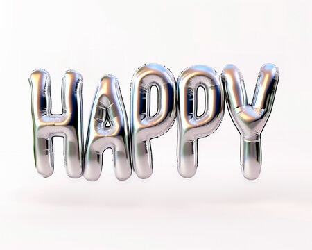 Photo with inflatable silver letters 