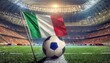 Italy with football in a stadium for the European Championship