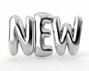 Poster - photo with inflatable silver letters 